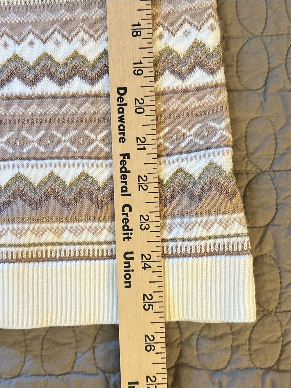 The Children’s Place Girls 7/8 Fair Isle Sweater Dress Cream Brown - Picture 5 of 7